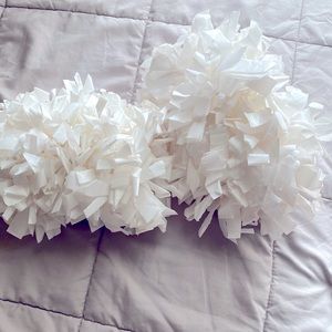 White Cheer Pom Poms